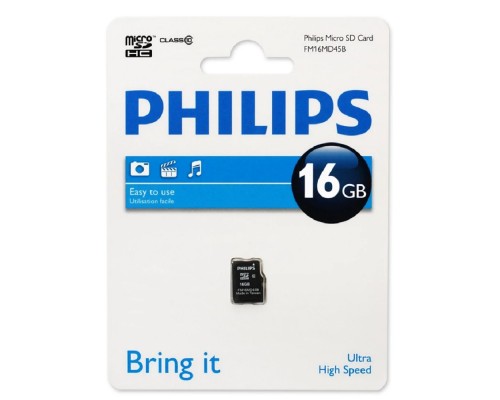 [Карта памяти ] Micro SecureDigital 16GB Philips microSDHC Class 10 (FM16MD45B/97)