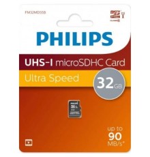 Micro SecureDigital 32GB Philips High Speed  microSDHC Class 10 90MB/s (FM32MD55B/97)