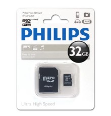 Micro SecureDigital 32GB Philips microSDHC Class 10 (SD адаптер) (FM32MA45B/97)