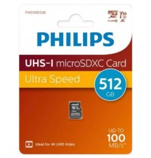 Micro SecureDigital 512GB Philips High Speed  microSDHC Class UHS-I U3, V30, A1, 130MB/s