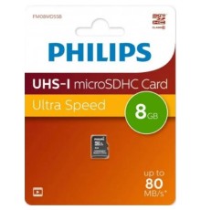 Micro SecureDigital 8GB Philips High Speed  microSDHC Class 10 80MB/s (FM08MD55B/97)