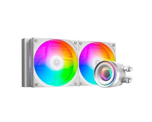 [вентилятор] Система водяного охлаждения ID-Cooling FX240 Inf ARGB  WHITE Soc-AM5/AM4/1200/1700/1851 белый 4-pin 27.2dB Al+Cu 300W Ret