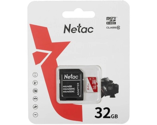 [Карта памяти ] Micro SecureDigital 32GB Netac P500 ECO <NT02P500ECO-032G-R>  (с SD адаптером)