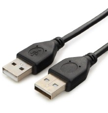 Cablexpert Кабель USB2.0 AM/AM, экран, 28/26AWG, медь, Pro, 3м, черный, пакет (CC-USB2-AMAM-3M)