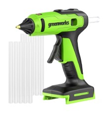 Greenworks G24GLG Пистолет клеевой, 24V, 150°С, 90 сек, 11 мм, без АКБ и ЗУ [3502207]