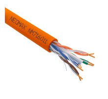Кабель NEOMAX [NM716011] U/UTP cat.6 4x2x0.57, 23 AWG, Медь, внутренний, LSZH, 305м, оранжевый;  Fluke Tested