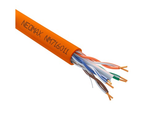 [ Витая пара] Кабель NEOMAX [NM716011] U/UTP cat.6 4x2x0.57, 23 AWG, Медь, внутренний, LSZH, 305м, оранжевый;  Fluke Tested