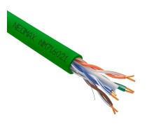 Кабель NEOMAX [NM716021] U/UTP cat.6 4x2x0.57, 23 AWG, Медь, внутренний, PVCLS нг(А)-LSLTx, 305м, зеленый;  Fluke Tested
