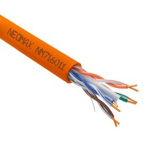 Кабель NEOMAX [NM716011-100M-PT] U/UTP cat.6 4x2x0.57, 23 AWG, Медь, внутренний, LSZH, 100м, оранжевый;  Fluke Tested