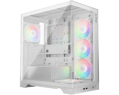[корпус] XPG INVADER X WHITE (INVADERXMT-WHCWW) Mid-Tower Gaming ATX PC Case with Panoramic View, Tempered Glass Panels, and RGB Lighting Black
