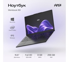Hiper Workbook I151 [FWBC151-I312UR08N2FABWPG] Black 15.6