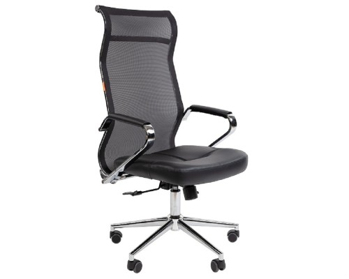[Офисные кресла] Офисное кресло Chairman 702 Россия экопремиум черный/сетка (7181196)