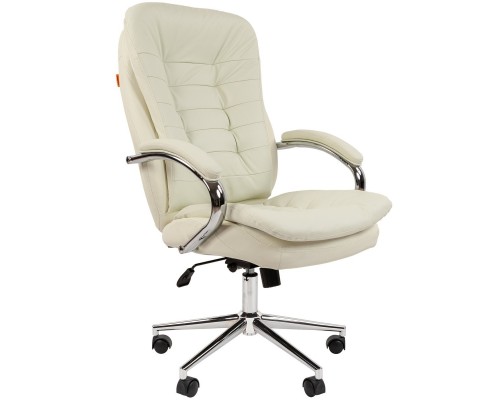 [Офисные кресла] Офисное кресло Chairman 795 Россия нат.кожа/экокожа белая N (7116605)