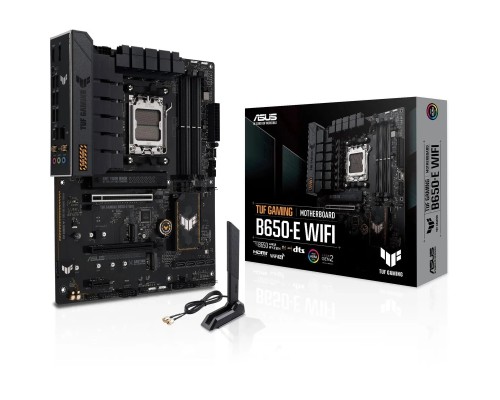 [Материнская плата] ASUS TUF GAMING B650-E WIFI (Socket AM5, ATX, 4xDDR5(192GB), DP/HDMI, 2xPCIe 4.0x16/1xPCIe 4.0, 1xLAN (2.5GbE), Wi-Fi, BT, 4xSATA 6Gb/s, 3xM.2, 1xType-C, 4xUSB 3.2, 3xUSB 2.0)