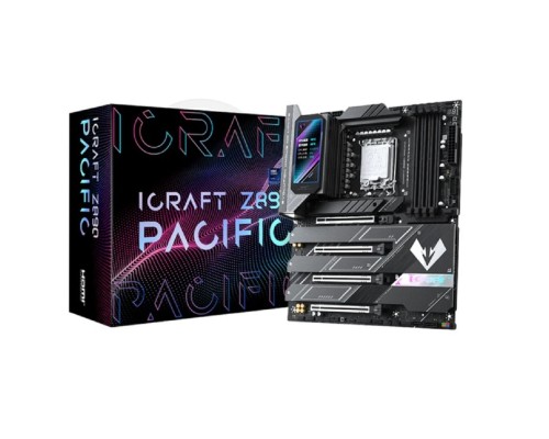 [Материнская плата] MAXSUN MS-iCraft Z890 Pacific DEMO (Socket 1851, ATX, 4*DDR5(256Gb), DP/HDMI, 4*SATA3, 4*M.2, 4xPCI-Ex16, 2*Type-C, 9*USB 3.1, LAN 1*5G, BT 5.4, Wi-Fi 7, SPDIF, black, RTL)