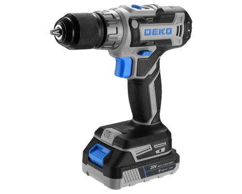 [Дрели, Шуруповерты, Гайковерты] Аккумуляторная дрель-шуруповерт DEKO DKCD20V ONE + в кейсе + набор 63 инструмента для дома, 20В, 2x2.0Ач [083-1038]