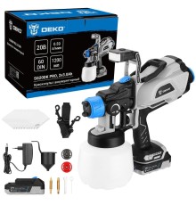 Краскопульт аккумуляторный DEKO SG20DK PRO, 20В, 1200 мл, 2x3.0Ач [083-1136]