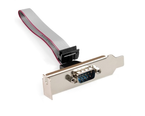 [Контроллер] Exegate EX298290RUS Планка портов в корпус 1xCOM ExeGate BrctDB91-LP (Com 10-pin (F) --> RS232 DB9 Male, кабель 20см, Low Profile)