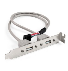 Exegate EX298294RUS Планка портов в корпус 2xUSB2.0 ExeGate BrctUSB2-2A (USB 2.0 9pin (IDC 9pin F) --> 2x USB 2.0 Af, кабель 20см)