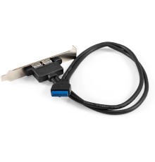 Exegate EX298295RUS Планка портов в корпус 2xUSB3.0 ExeGate BrctUSB3-2A (USB 3.0 20pin (IDC 20pin F) --> 2x USB 3.0 Af, кабель 20см)