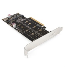 Exegate EX298298RUS Переходник ExeGate EXE-597E2 (2 x M.2 M key -> PCI-E x8 v3.0, для установки двух SSD M.2 2230/2242/2260/2280/22110 M key NGFF в слот PCI-E, материнская плата должна быть c функцией