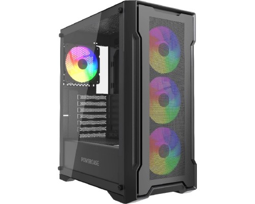 [Корпус] Powercase Mistral X4B, Tempered Glass, 4x 120mm FRGB Fans, чёрный, ATX  (CMXB-L4)