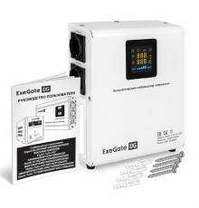 Exegate EX298250RUS Стабилизатор напряжения настенный ExeGate Master Turbo XV-3000 (3000ВА, вход 80-265В, цветной дисплей, выход 220В±8%, КПД 98%, 5 уровней защиты, задержка, усиленный метал.корпус, к