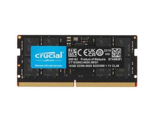 [Модуль памяти] Crucial 16GB DDR5 5600MHz CT16G56C46S5 CL46 SO-DIMM