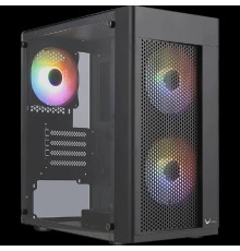 Formula HEXFORM-G-BK-v2  (mATX, стекло, сетка, USB3.0 x1, USB2.0 x2, 3x12cm 