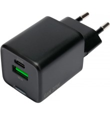 Cablexpert зарядное устройство 20Вт GaN, 3А, QC4.0/PD, 1xUSB, 1xType-C, черный, пакет (MP3A-PC-62)