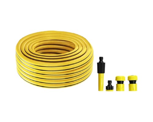 [Четыре Сезона Шланги, Коннекторы, Распылители.] Rexant (62-0229-1-FC) Комплект для полива Профи Плюс (шланг ПВХ 3-слойный армированный 3/4