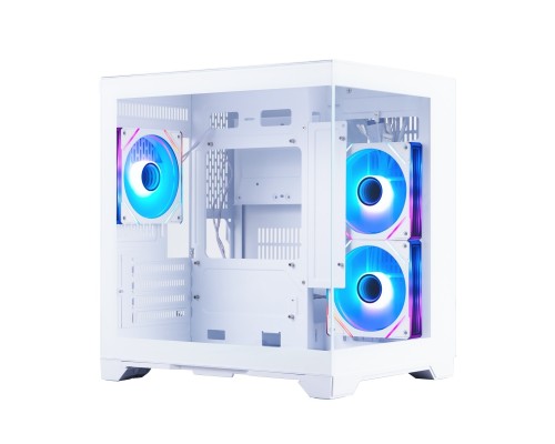 [Корпус] 1STPLAYER MEGAVIEW MV6-TP ARGB White / mATX / 3x120mm ARGB fans / MV6-TP-WH-2FC7R-W-1FC7-W