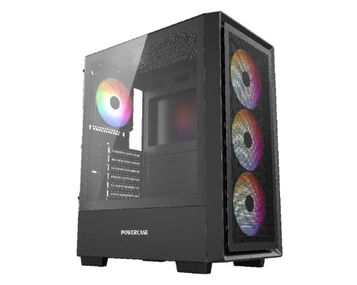 [Корпус] Powercase Mistral AY4B ARGB, Tempered Glass, 4x 120mm ARGB Fans, чёрный, ATX  (CMAYB-A4)
