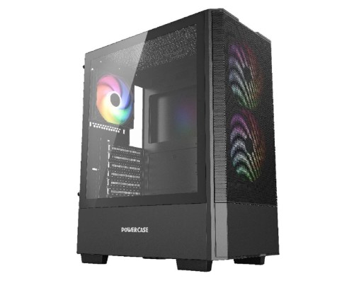 [Корпус] Powercase Mistral AY3B ARGB, Tempered Glass, 2x 140mm +1x 120mm ARGB Fans, чёрный, ATX  (CMAYB-A3)