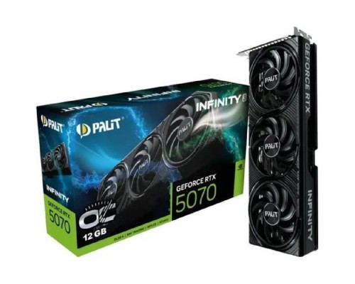 [Видеокарта] Видеокарта Palit  RTX5070 INFINITY3 OC NVIDIA GeForce RTX 5070 12Gb 192bit GDDR7 2325/28000 HDMIx1 DPx3 HDCP Ret