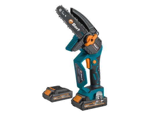 [Пилы] Bort BKS-216-LI Цепная пила аккумуляторная,  {36В Li-Ion, Makita 18V LXT,  шина 155мм, Бесщеточный, Шаг цепи, дюйм 1/4, движения цепи, м/сек 10, вес 2 кг, 2 АКБ + ЗУ} [93418279]