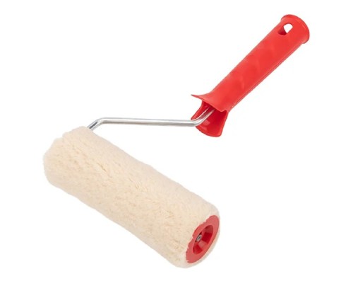 [Штукатурно-малярный инструмент] Rexant (89-0034) Валик «Натуральный мех» бесшовный, ворс 12 мм, ширина ролика 140 мм, d 42 мм, бюгель 6 мм