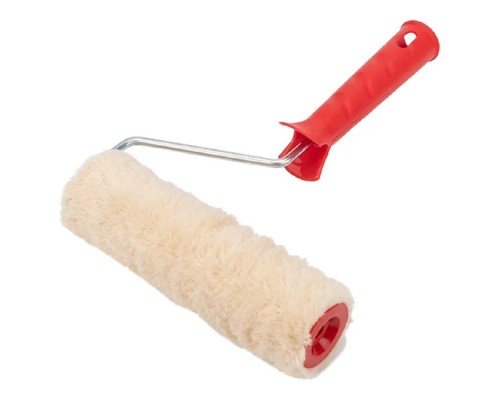 [Штукатурно-малярный инструмент] Rexant (89-0035) Валик «Натуральный мех» бесшовный, ворс 12 мм, ширина ролика 180 мм, d 42 мм, бюгель 6 мм