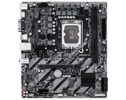 [Материнская плата] Gigabyte H810M H {Socket 1851, Intel®H810, 2xDDR5-6400, D-SUB+HDMI, 1xPCI-Ex16, 1xPCI-Ex1, 4xSATA3(RAID 0/1/5/10), 1xM.2, 8Ch Audio, GLan, (5+2)xUSB2.0, (1+2)xUSB3.2, (0+1)xUSB Type-C™, mATX}