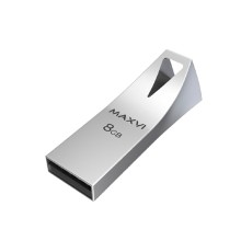 Maxvi USB Drive 8GB MK2 metallic silver, монолит, металл, USB 2.0