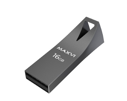 [носитель информации] Maxvi USB Drive 16GB MK2 dark grey, монолит, металл, USB 2.0 FD16GBUSB20C10MK2