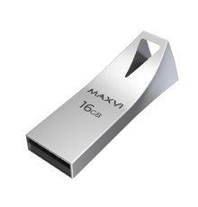 Maxvi USB Drive 16GB MK2 metallic silver, монолит, металл, USB 2.0