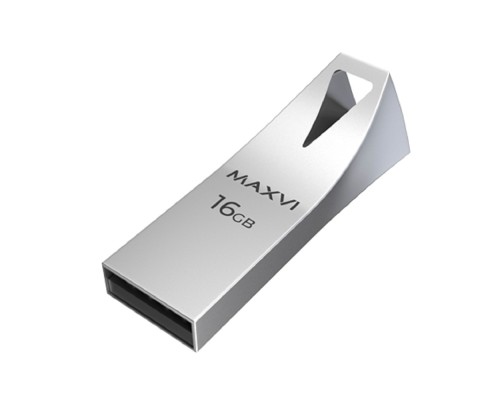 [носитель информации] Maxvi USB Drive 16GB MK2 metallic silver, монолит, металл, USB 2.0
