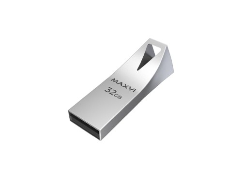 [носитель информации] Maxvi USB Drive 32GB MK2 metallic silver, монолит, металл, USB 2.0