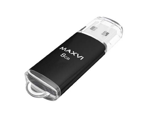 [носитель информации] Maxvi USB Drive 8GB MP black, монолит с колпачком, металл + ABS пластик, USB 2.0 FD8GBUSB20C10MP
