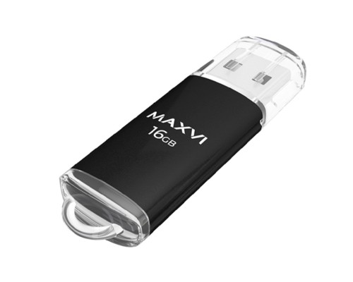 [носитель информации] Maxvi USB Drive 16GB MP black, монолит с колпачком, металл + ABS пластик, USB 2.0 FD16GBUSB20C10MP