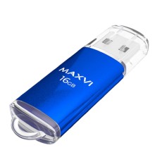 Maxvi USB Drive 16GBMP blue, монолит с колпачком, металл + ABS пластик, USB 2.0 FD16GBUSB20C10MP