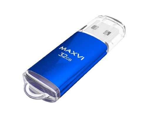 [носитель информации] Maxvi USB Drive 32GB MP blue, монолит с колпачком, металл + ABS пластик, USB 2.0 FD32GBUSB20C10MP