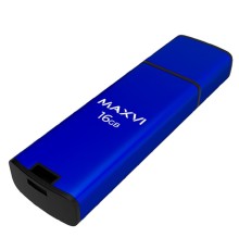 Maxvi USB Drive 16GB MP2 blue, монолит с колпачком, ABS пластик + металл, USB 2.0