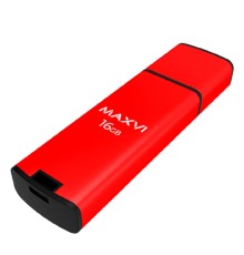 Maxvi USB Drive 16GB MP2 red, монолит с колпачком, ABS пластик + металл, USB 2.0